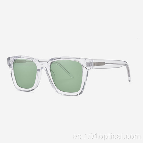 Gafas de sol de acetato de bisel cuadrado para mujeres y hombres